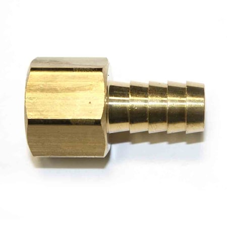 Interstate Pneumatics Brass Hose Fitting, Connector, 1/2 Inch Barb x 1/2 Inch Female NPT End, PK 6 FF88-D6